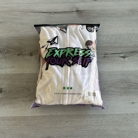 FreshHoods Humanity Equality Zip Up Hoodie Beige 3XL NWT IN PACKAGE - Picture 4 of 7